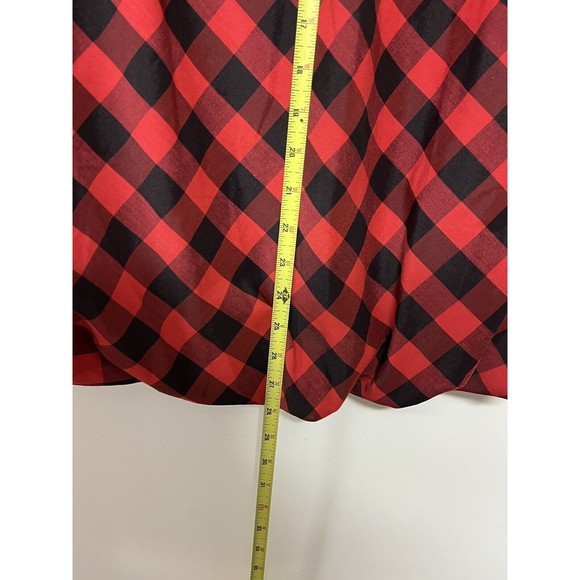 Deux Par Deux Buffalo Plaid Girls Dress Size 8 Bubbled Hem Red and‎ Black - Picture 6 of 7